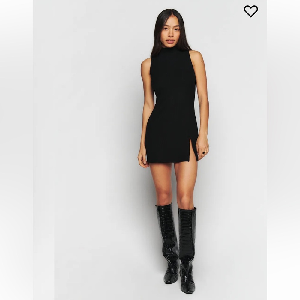 Reformation Skylar Knit Dress Black